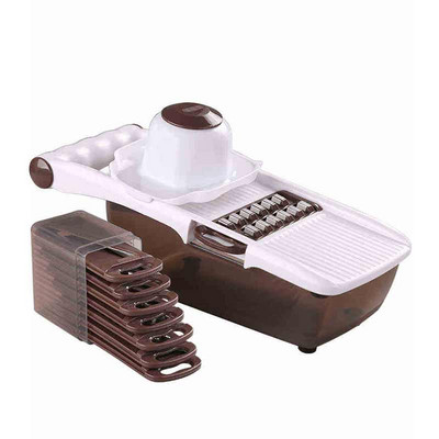 Tăiător de legume cu 8 bucăți lame de oțel Tăiător de mandolină Tăiător de cartofi Răzătoare de morcovi Brânză Tăiător de legume Accesorii de bucătărie