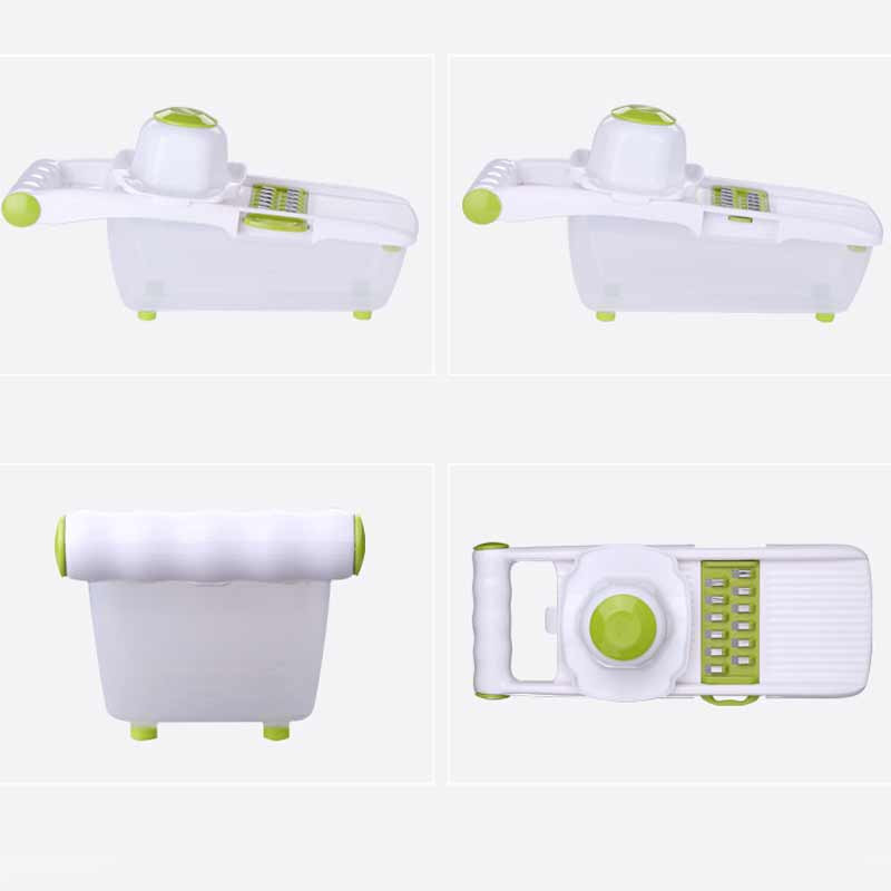Tăiător de legume cu 8 bucăți lame de oțel Tăiător de mandolină Tăiător de cartofi Răzătoare de morcovi Brânză Tăiător de legume Accesorii de bucătărie