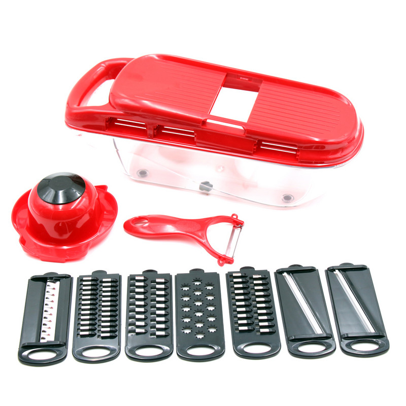 LIHUACHEN Zöldségvágó acélpengével Mandolin szeletelő Burgonyahámozó Sárgarépa sajtreszelő Zöldségszeletelő Konyhai eszközök