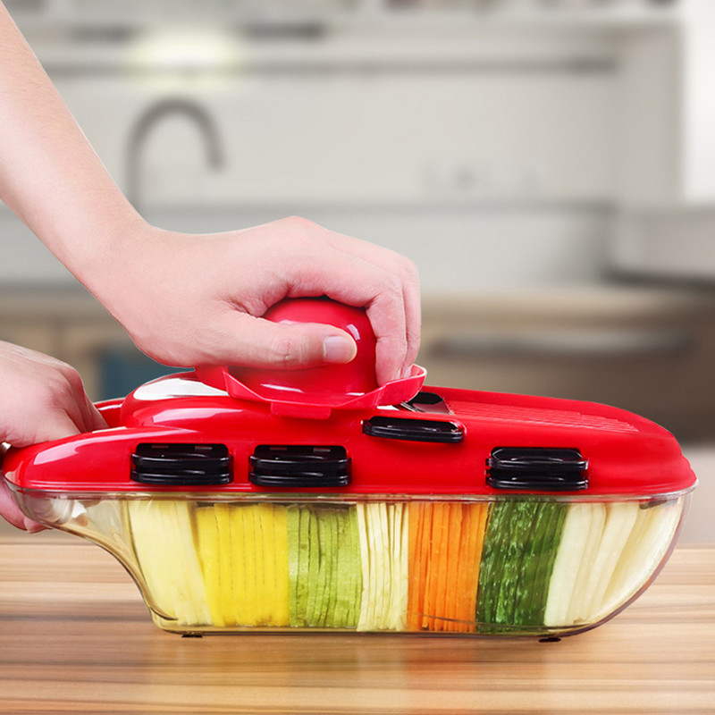 LIHUACHEN Zöldségvágó acélpengével Mandolin szeletelő Burgonyahámozó Sárgarépa sajtreszelő Zöldségszeletelő Konyhai eszközök