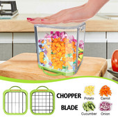 Prijenosni ručni rezač povrća Mandolina Kuhinjski rezač Sjeckalica za mrkvu, krumpir i luk Sjeckalica za kockice Alati za povrće za salatu Sjeckalica za povrće