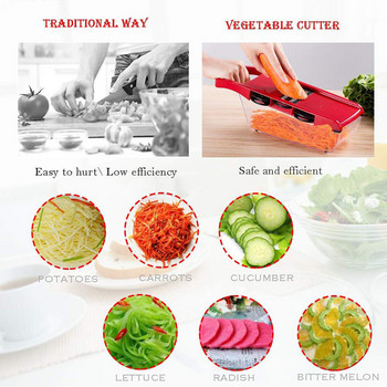 Meijuner Vegetable Cutter Κόφτης λαχανικών Κόφτης Φρούτων Λεπίδες Τρίφτης Αποφλοιωτής Φρούτων Εργαλεία πατάτας Αξεσουάρ κουζίνας