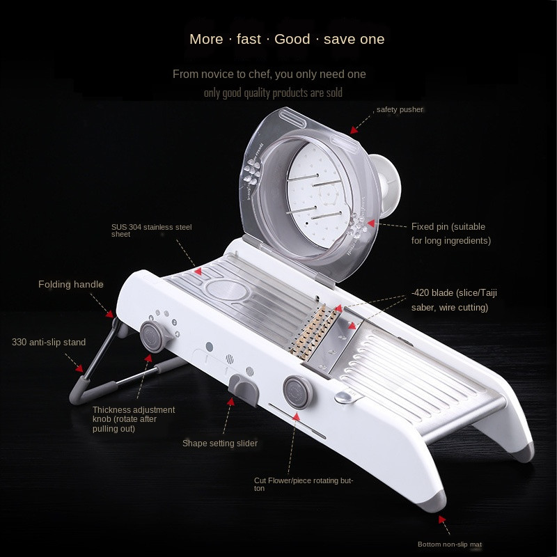 Podesivi višenamjenski rezač povrća od nehrđajućeg čelika Kuhinjski pribor Rezač isjeckanog povrća Ribelica za krumpir