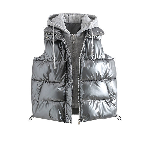 Modni prsluk s kapuljačom na vezice za dječake