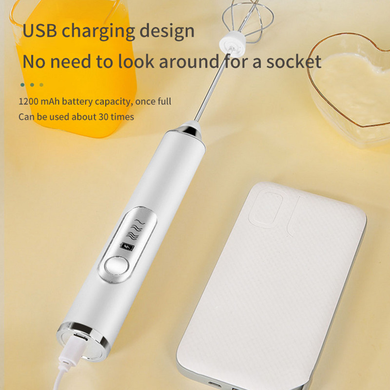 Spumator de lapte electric Aparat de spumare Batător de ouă Spumant portabil fără fir Blender înalt Mini mixer portabil de cafea Bate unelte de bucătărie