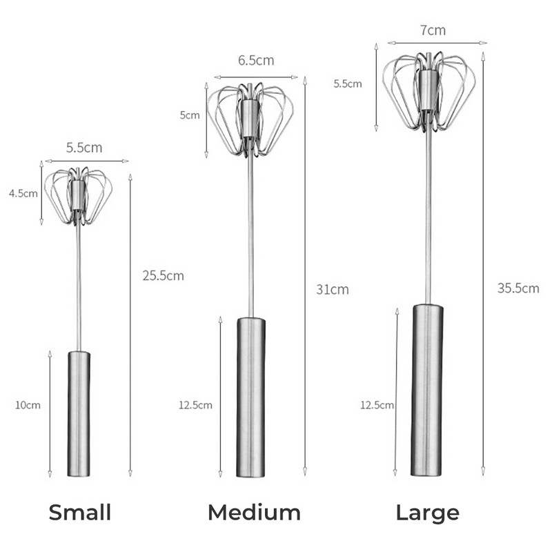 Kuhinjska mutilica za jaja 304 poluautomatska mutilica za jaja od nehrđajućeg čelika Ručni mikser Samookretna mješalica za jaja Kuhinjski pribor Alati