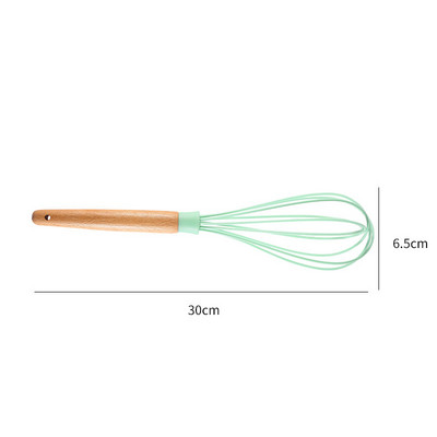 Jaswehome Silikoninis Vielinis Plaktuvas Medienos Rankenos Kiaušinių Plaktuvas Virtuvės reikmenys Kepimo Maisto gaminimo Įtaisas Nelipnus balioninis plaktuvas