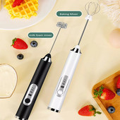 Spumator de lapte electric Capuccilo Mixer de cafea Spumant portabil Batător de ouă Blender portabil reglabil cu 3 viteze Instrument de amestec de bucătărie