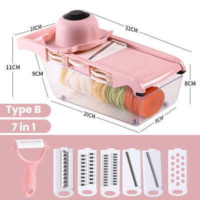 Zöldségvágó, sárgarépa reszelő, gyümölcs, szeletelő, aprító, hámozó, lefolyó kosár, 9 az 1-ben kütyük, konyhai kiegészítők