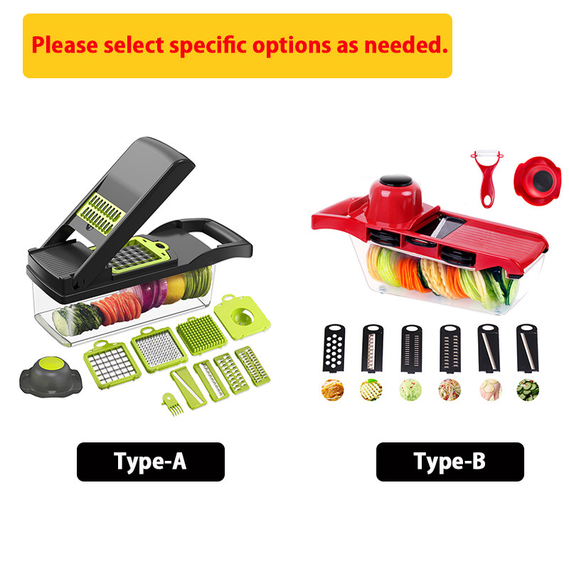 Zöldségvágó, sárgarépa reszelő, gyümölcs, szeletelő, aprító, hámozó, lefolyó kosár, 9 az 1-ben kütyük, konyhai kiegészítők