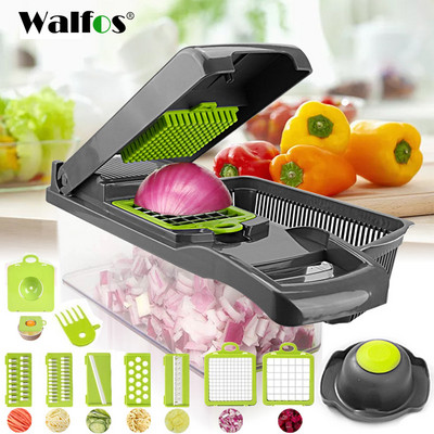 WALFOS 8In1 Multifunctional Cutter legume Tăiător de cartofi Răzătoare de morcovi Accesorii de bucătărie Gadgets Lamă de oțel Instrument de bucătărie