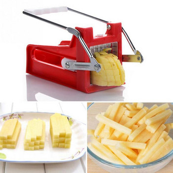 Γαλλικό Fry Cutter Φρούτα λαχανικών κοπής πατάτας Μηχανή κοπής λωρίδων τσιπ με συσκευές κουζίνας με λεπίδες από ανοξείδωτο χάλυβα