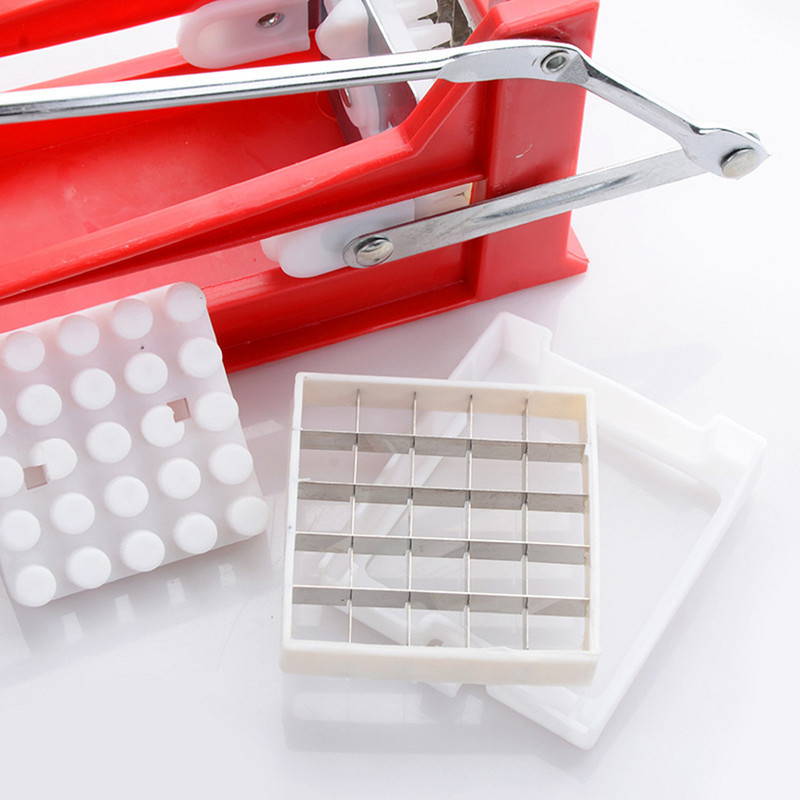 Fry Cutter Gyümölcs Zöldség burgonyaszeletelő Chips szalagvágó gép Rozsdamentes acél pengékkel Konyhai eszközök