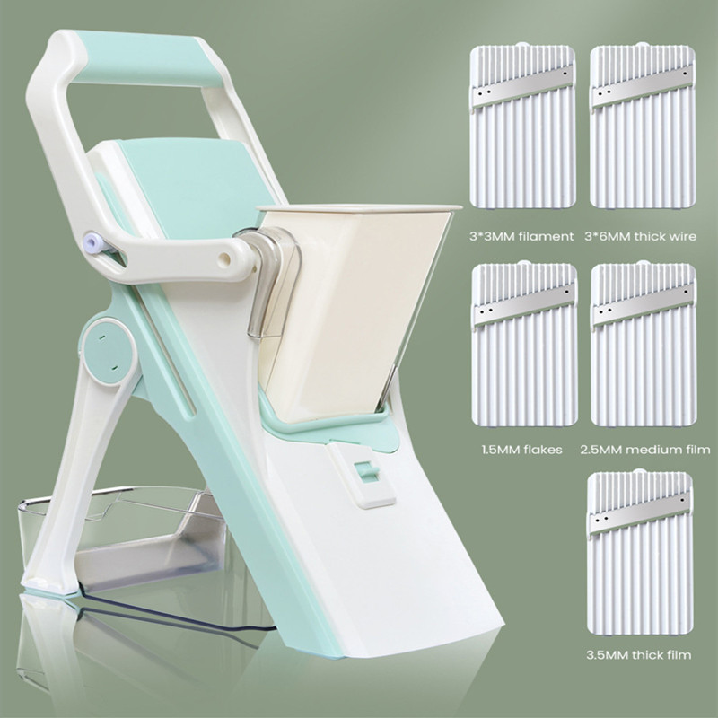 5 az 1-ben többfunkciós kézi zöldség-gyümölcsvágó hússzeletelő burgonyarépa aprító konyhai gyümölcs-zöldség szerszámokhoz