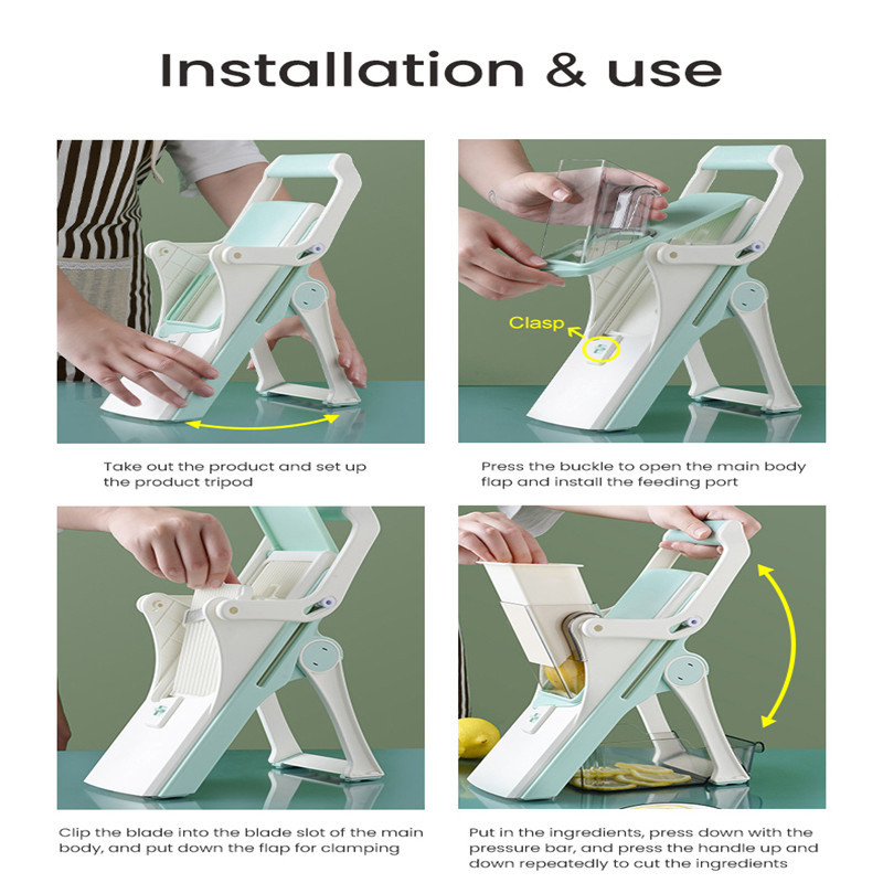 5 az 1-ben többfunkciós kézi zöldség-gyümölcsvágó hússzeletelő burgonyarépa aprító konyhai gyümölcs-zöldség szerszámokhoz