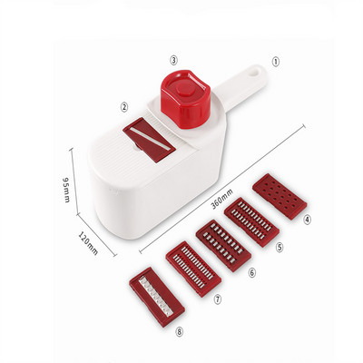 Cutter Multifunctional Fructe Legume Tăiător Răzătoare Tocatoare Coș de scurgere din plastic Tăiător 8 în 1 Gadget Accesorii de bucătărie