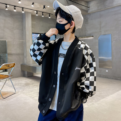 Jarná bunda pre chlapca s potlačou a zapínaním na gombíky