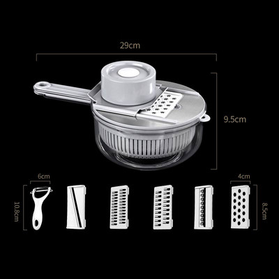 Tăiător de legume multifuncțional 5 în 1 Răzătoare Tăiător de tăiat Tocător de tăiat Morcovi Fructe Gadgets Instrumente de tăiat legume