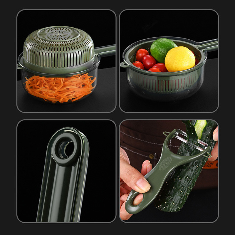 Tăiător de legume multifuncțional 5 în 1 Răzătoare Tăiător de tăiat Tocător de tăiat Morcovi Fructe Gadgets Instrumente de tăiat legume