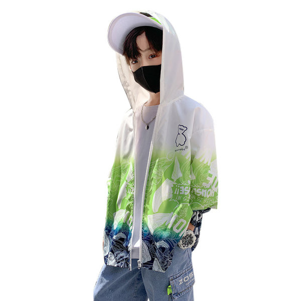 Laisvalaikio vasarinė striukė su gobtuvu ir aplikacijomis