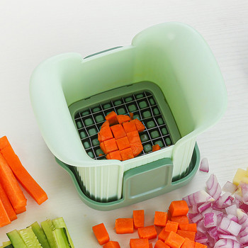 Нов многофункционален нож за зеленчуци, моркови, картофи, лук, инструмент за нарязване на кубчета, преносим ръчен резачка за зеленчуци под налягане, кухненски аксесоари