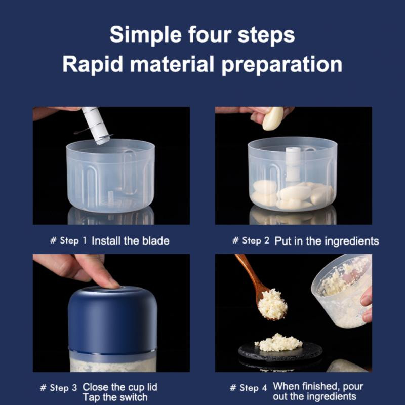 Mini tocator de usturoi electric Tocator de carne USB Masina de tocat usturoi Mașină robustă, durabilă, zdrobitoare de legume, ghimbir, instrument de bucătărie