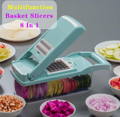 Višenamjenski rezač povrća Rezač voća Ribelica Sjeckalice Odvodna košara Rezači 8 u 1 Naprave Kuhinjski dodaci