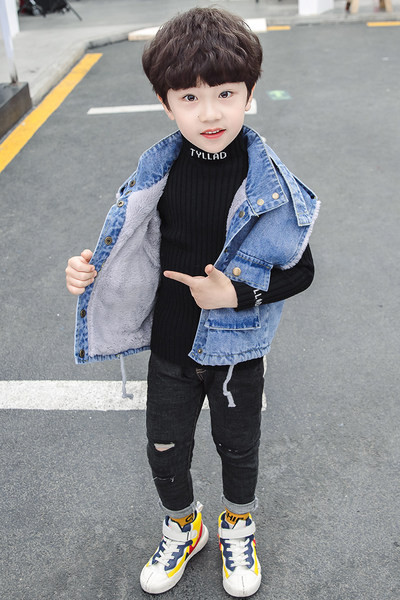 Dječji traper prsluk s postavom