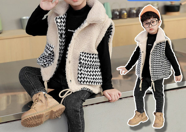 Vesta pentru copii model nou cu buzunare - doua fete