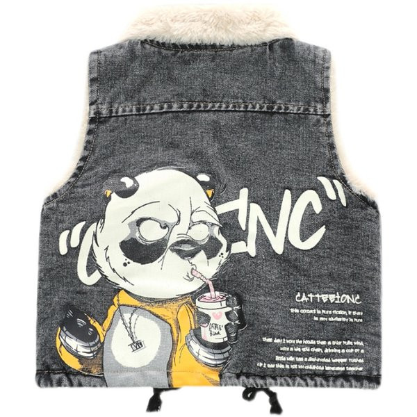 Vesta pentru copii toamna-iarna pentru baieti cu aplicatie si inscriptie