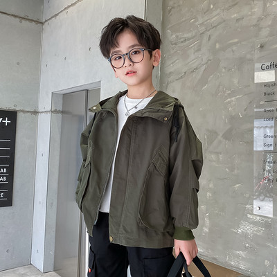 Vaikiška laisvalaikio striukė su gobtuvu su raišteliais