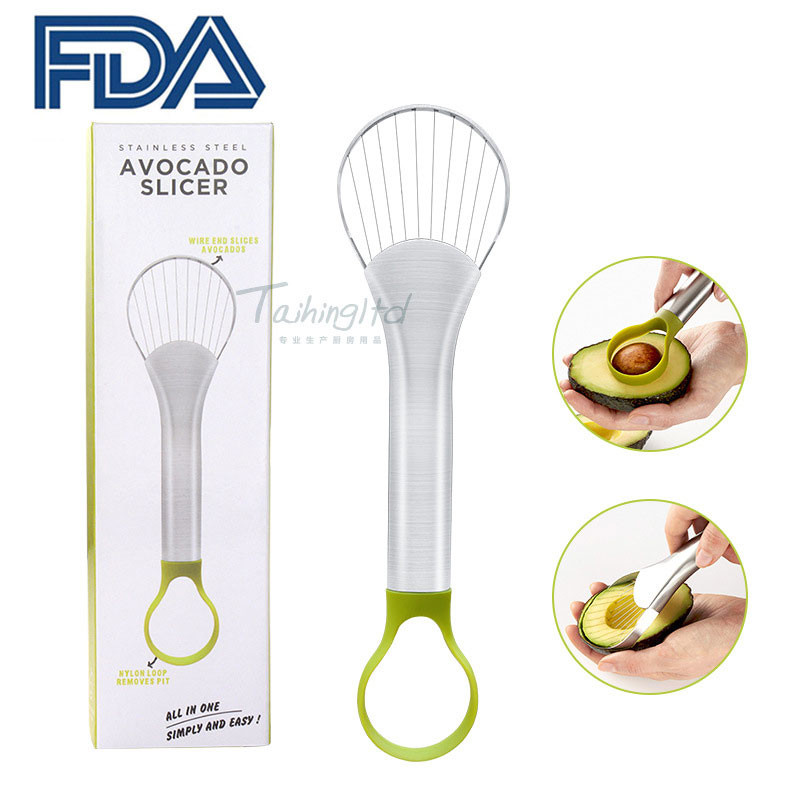 Cuțit de tăiat avocado din oțel inoxidabil 2 în 1 pentru îndepărtarea sâmburilor de avocado Cuțit pentru tăiat legume și fructe.