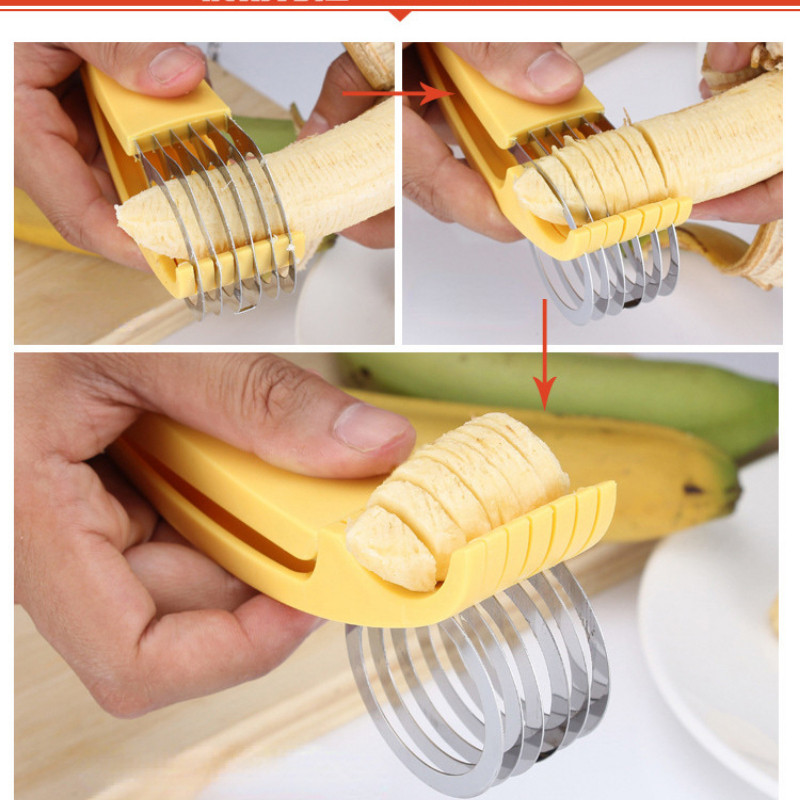 Rezač za voće Rezač za banane Kuhinjski dodaci Rezač za banane od nehrđajućeg čelika Set kuhinjskih naprava Naprave za dom Cozinha