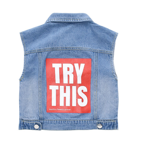 Chlapčenská ležérna džínsová vesta s potlačou