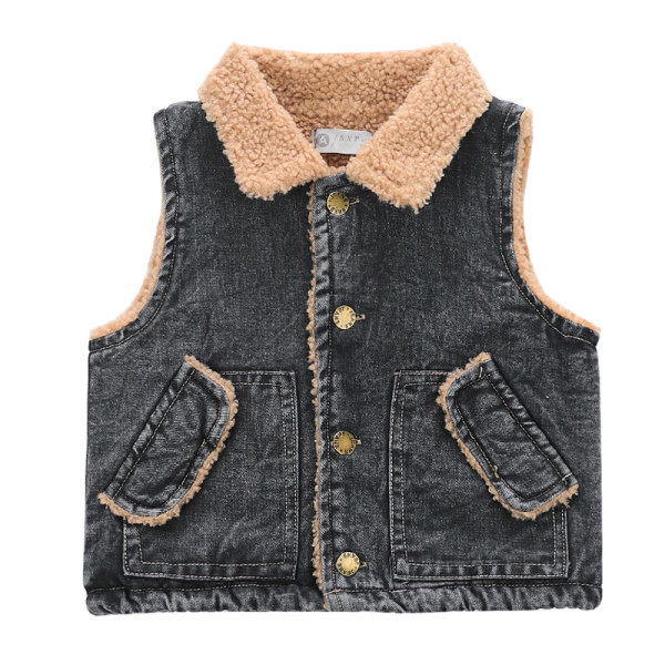 Vaikiška džinsinė liemenė su pūkiniu pamušalu