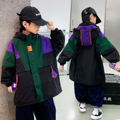 Geaca casual pentru baieti cu gluga si logo