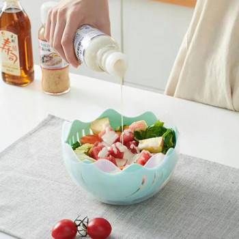 Creative Multifunction Salad Bowl Fruit Vegetable Cutting Bowl Kitchen Gadget Fruit Chopper Slicers Cutter Salad Maker