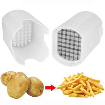 Κιβώτιο κοπής πατατάκια πατάτας Κουτί κοπής Κύπελλο Πλαστικό Κόφτης Τσιπ Τσιπ τηγανιτές πατάτες Εργαλείο παρασκευής κοπής πατάτας Gadgets κουζίνας