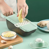 Višenamjenski rezač povrća Rezač Sjeckalica Ručna mandolina Sjeckalica Krumpir Mrkva Rende za sir 9 u 1 Košara za ocjeđivanje