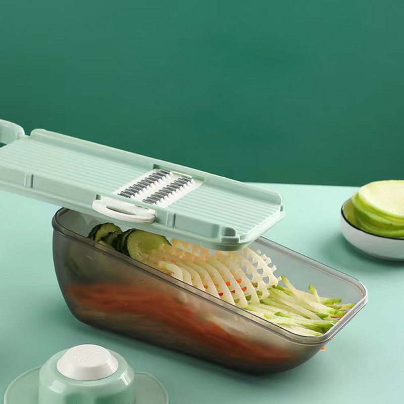 Višenamjenski rezač povrća Rezač Sjeckalica Ručna mandolina Sjeckalica Krumpir Mrkva Rende za sir 9 u 1 Košara za ocjeđivanje