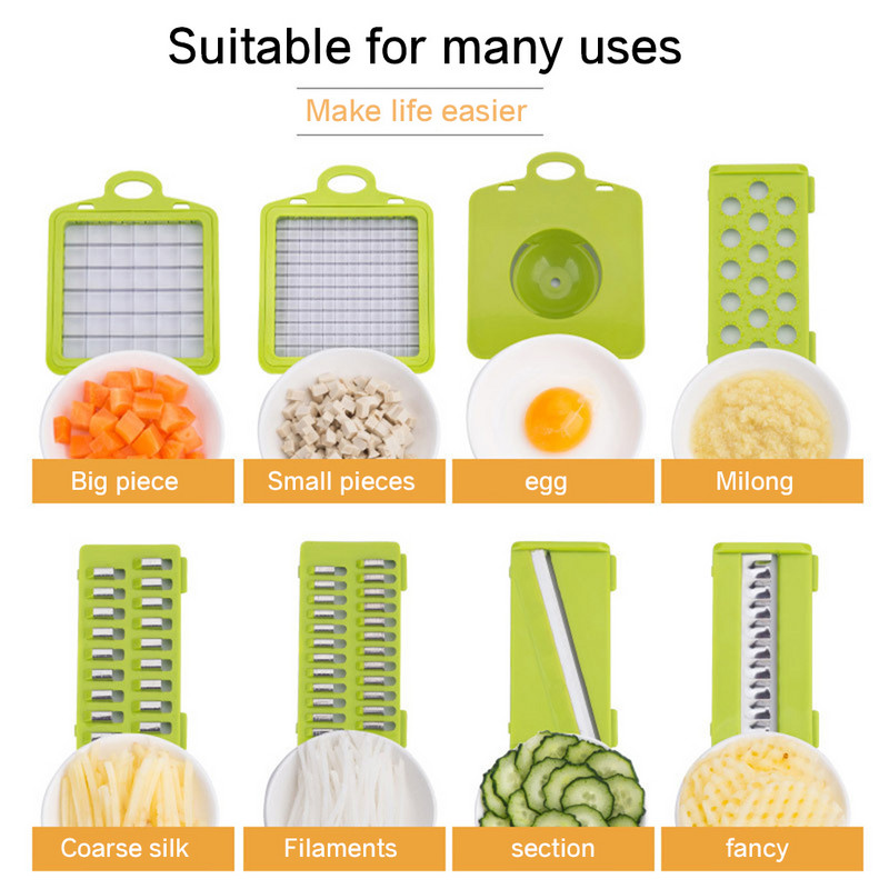 Rezač povrća Mandolina Rezač voća Višenamjenski gulilac krumpira Rende za mrkvu Kuhinjski pribor s košarom za odvod