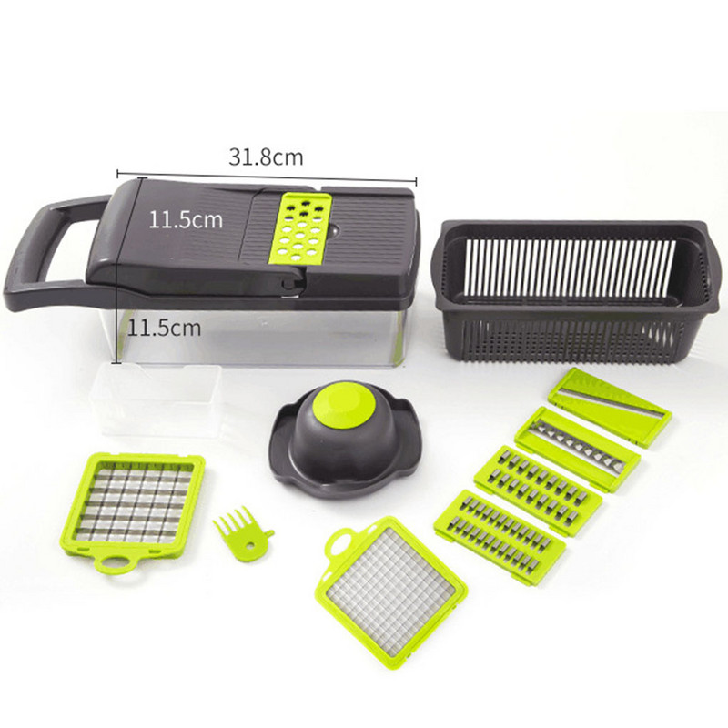 Kit de feliere legume multifuncțional Răzătoare de cartofi Salată de curățat fructe Cubulețe Tocător Fructe și legume de bucătărie Gadgets