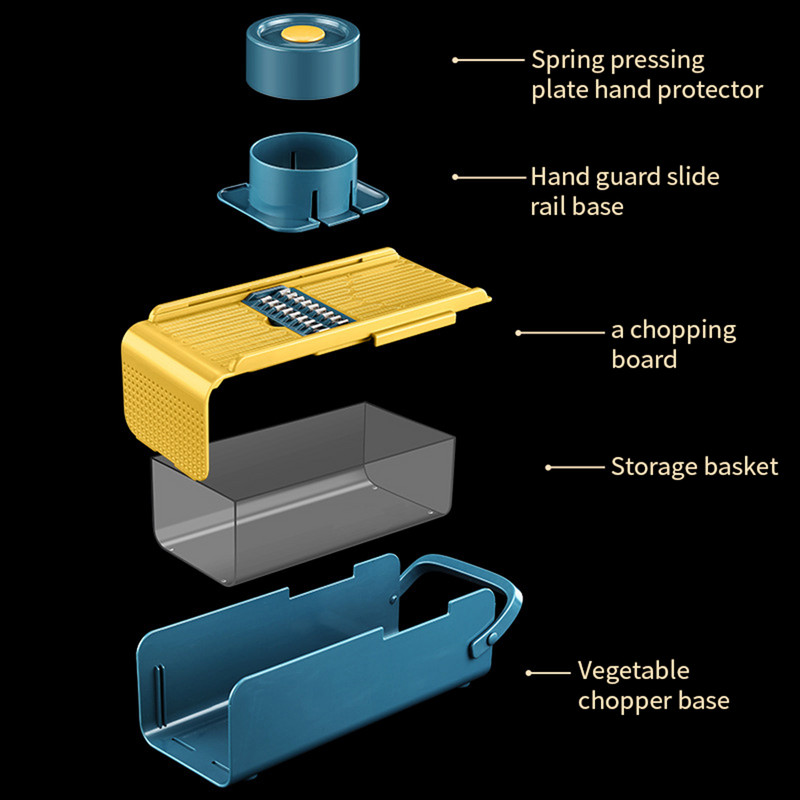 Noul tăietor de legume multifuncțional Instrument de bucătărie inovator Tăiător de cartofi Răzătoare de morcovi Tăiător manual cu lamă de oțel Gadget-uri pentru casă