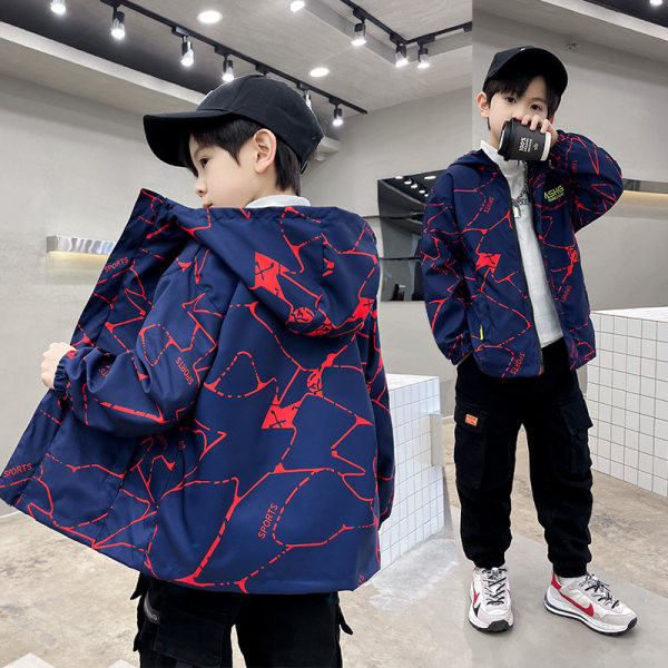 Sportska dječja jakna s patentnim zatvaračem i kapuljačom