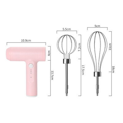 Bata electrica USB de mare putere, reîncărcabil, amestecător de smântână, de uz casnic, mini oțel inoxidabil, instrument de coacere