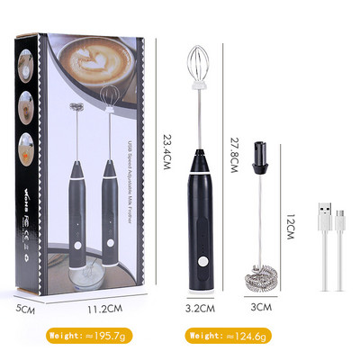 Bata electrica USB de mare putere, reîncărcabil, amestecător de smântână, de uz casnic, mini oțel inoxidabil, instrument de coacere