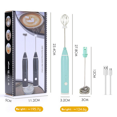 Bata electrica USB de mare putere, reîncărcabil, amestecător de smântână, de uz casnic, mini oțel inoxidabil, instrument de coacere