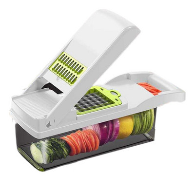 Svogūnų smulkintuvas Kelių daržovių smulkintuvas Sūrio tarka Patvarus vaisių smulkintuvas Daržovių pjaustyklės pjaustytuvas 8 peiliukai T21C