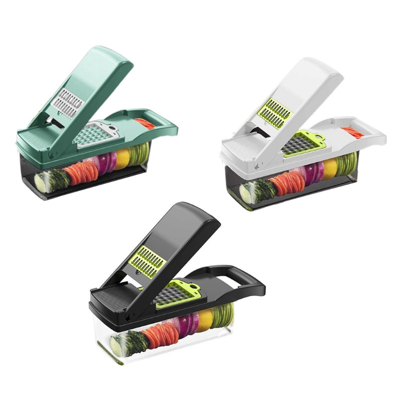 Svogūnų smulkintuvas Kelių daržovių smulkintuvas Sūrio tarka Patvarus vaisių smulkintuvas Daržovių pjaustyklės pjaustytuvas 8 peiliukai T21C