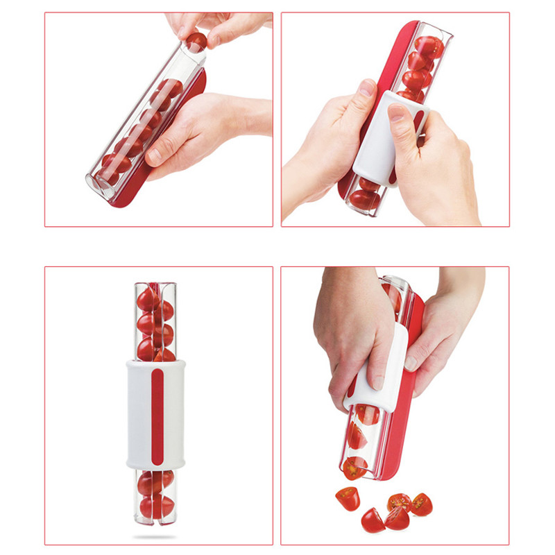 Tăiător de chipsuri de roșii cherry Cuțit de struguri Tăiător de fructe cu fermoar Cuțit Tocator Ustensile de bucătărie multifuncționale Accesorii pentru bucătărie